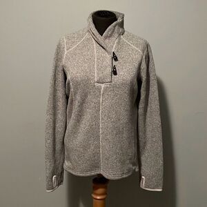 The North Face Women’s Oatmeal Gray Button Closure Pullover Sweatshirt